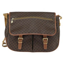 CELINE Macadam Canvas Shoulder Bag PVC Leather Brown Gold Auth ep11523-2