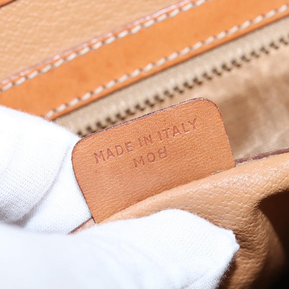 CELINE Macadam Canvas Shoulder Bag PVC Leather Brown Gold Auth ep11523