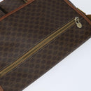 CELINE Macadam Canvas Shoulder Bag PVC Leather Brown Gold Auth ep11523-6