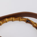 GUCCI Bamboo Hand Bag Leather 2way Brown Gold 001 1014 1638 Auth ep11526-9