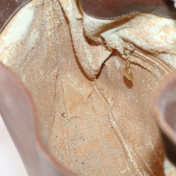 GUCCI Bamboo Hand Bag Leather 2way Brown Gold 001 1014 1638 Auth ep11526