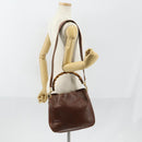 GUCCI Bamboo Hand Bag Leather 2way Brown Gold 001 1014 1638 Auth ep11526-23