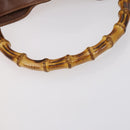 GUCCI Bamboo Hand Bag Leather 2way Brown Gold 001 1014 1638 Auth ep11526-8