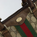 GUCCI GG Supreme Web Sherry Line Bag PVC Beige Gold 012 3842 58 Auth ep11528-17