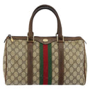GUCCI GG Supreme Web Sherry Line Bag PVC Beige Gold 012 3842 58 Auth ep11528-13