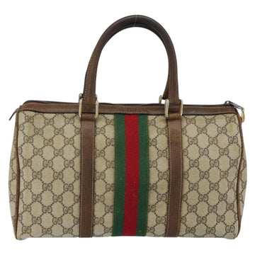 GUCCI GG Supreme Web Sherry Line Bag PVC Beige Gold 012 3842 58 Auth ep11528 - 0