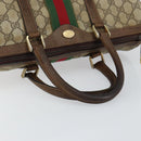 GUCCI GG Supreme Web Sherry Line Bag PVC Beige Gold 012 3842 58 Auth ep11528-7