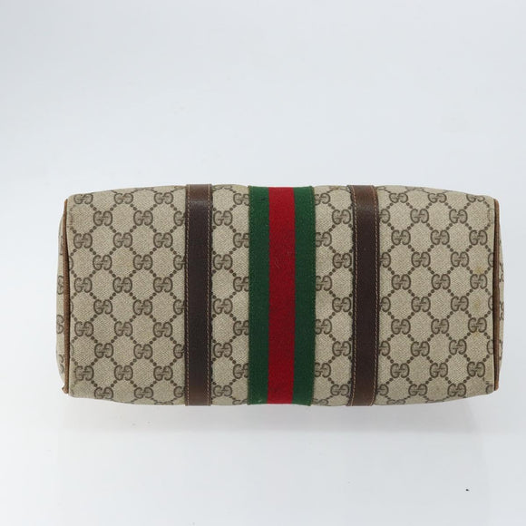 GUCCI GG Supreme Web Sherry Line Bag PVC Beige Gold 012 3842 58 Auth ep11528