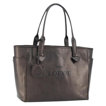 LOEWE Hand Bag Leather Black Auth ep11530