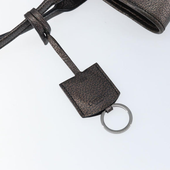 LOEWE Hand Bag Leather Black Auth ep11530