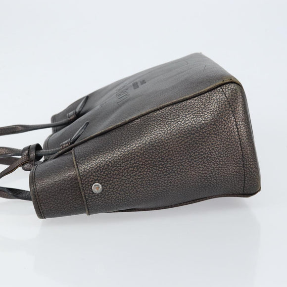 LOEWE Hand Bag Leather Black Auth ep11530