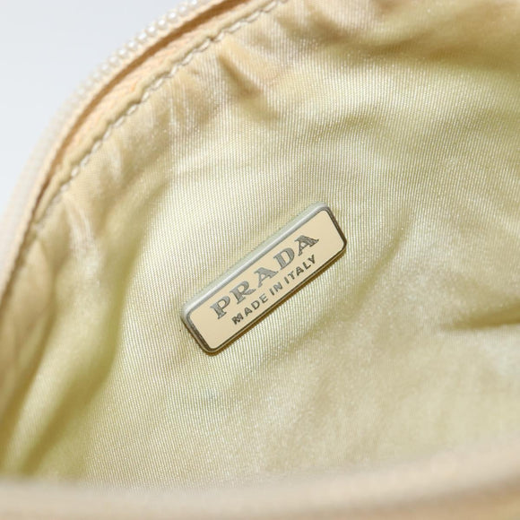 PRADA Hand Bag Nylon Beige Gold Auth ep11531