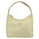 PRADA Hand Bag Nylon Beige Gold Auth ep11531-13