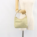 PRADA Hand Bag Nylon Beige Gold Auth ep11531-21