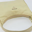 PRADA Hand Bag Nylon Beige Gold Auth ep11531-6