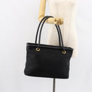 CELINE Tote Bag Nylon Leather Black Gold Auth ep11537-23