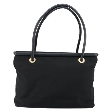 CELINE Tote Bag Nylon Leather Black Gold Auth ep11537 - 0