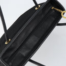 CELINE Tote Bag Nylon Leather Black Gold Auth ep11537-6
