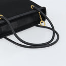 CELINE Tote Bag Nylon Leather Black Gold Auth ep11537-7