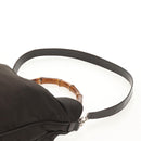 GUCCI Bamboo Hand Bag Nylon 2way Brown Silver 001 1577 Auth ep11538-15