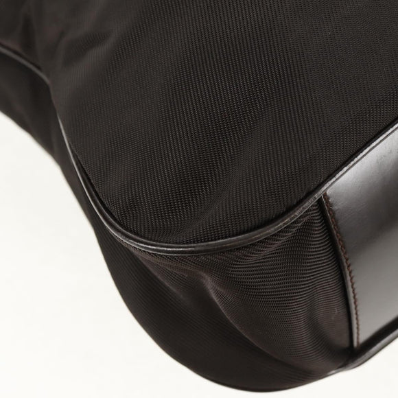 GUCCI Bamboo Hand Bag Nylon 2way Brown Silver 001 1577 Auth ep11538