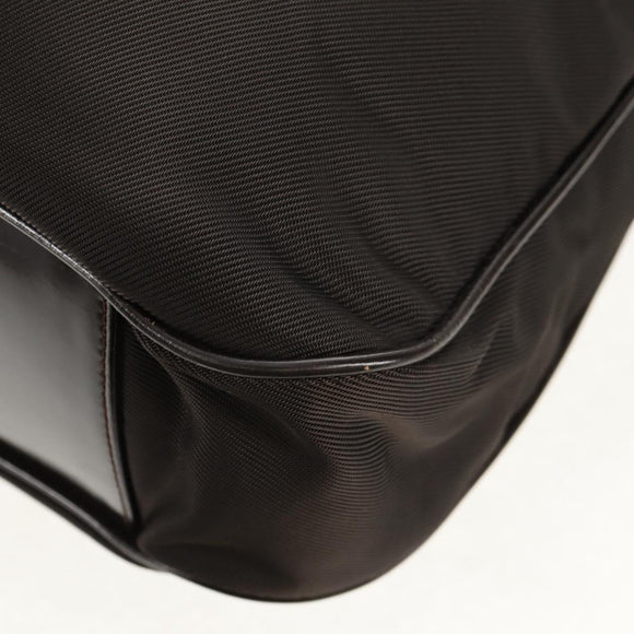 GUCCI Bamboo Hand Bag Nylon 2way Brown Silver 001 1577 Auth ep11538