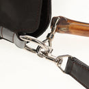 GUCCI Bamboo Hand Bag Nylon 2way Brown Silver 001 1577 Auth ep11538-19
