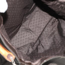 GUCCI Bamboo Hand Bag Nylon 2way Brown Silver 001 1577 Auth ep11538-11