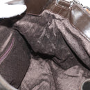 GUCCI Bamboo Hand Bag Nylon 2way Brown Silver 001 1577 Auth ep11538-22