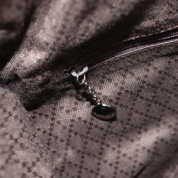 GUCCI Bamboo Hand Bag Nylon 2way Brown Silver 001 1577 Auth ep11538