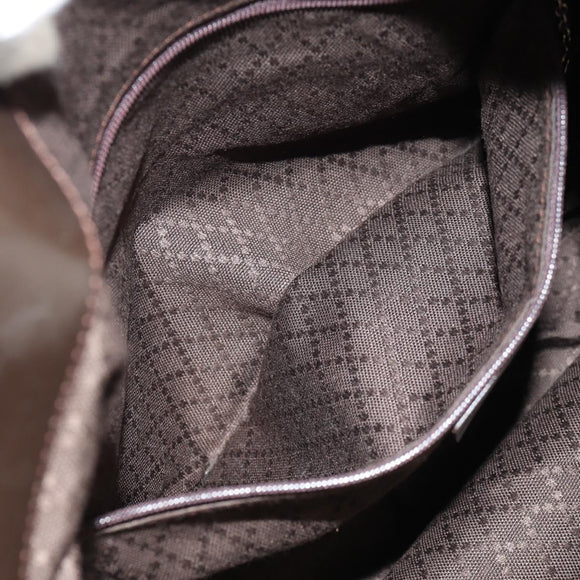 GUCCI Bamboo Hand Bag Nylon 2way Brown Silver 001 1577 Auth ep11538