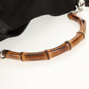 GUCCI Bamboo Hand Bag Nylon 2way Brown Silver 001 1577 Auth ep11538-8