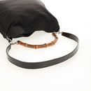 GUCCI Bamboo Hand Bag Nylon 2way Brown Silver 001 1577 Auth ep11538-9