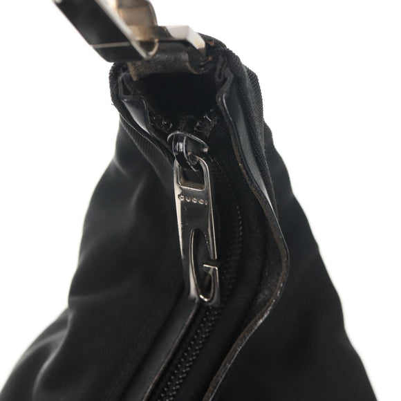 GUCCI Shoulder Bag Nylon Leather Black Silver 001 1955 Auth ep11539