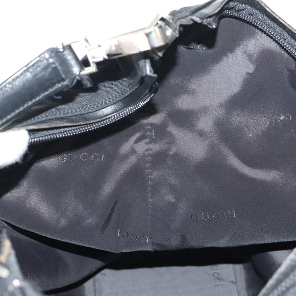 GUCCI Shoulder Bag Nylon Leather Black Silver 001 1955 Auth ep11539