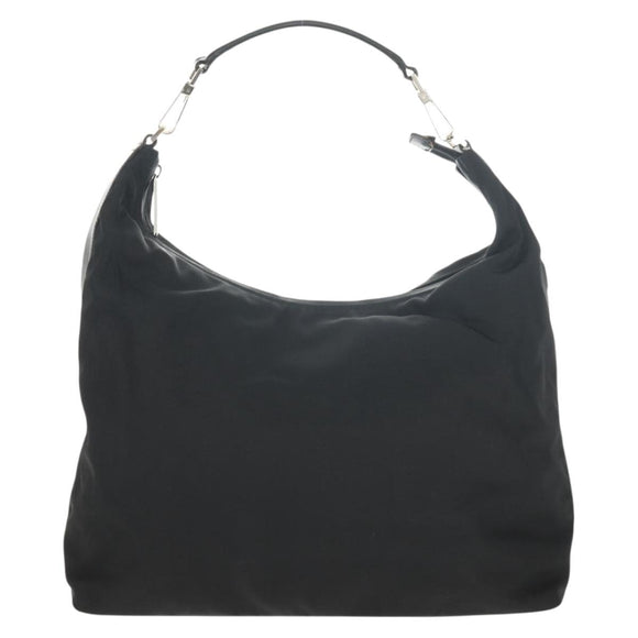 GUCCI Shoulder Bag Nylon Leather Black Silver 001 1955 Auth ep11539