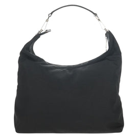 GUCCI Shoulder Bag Nylon Leather Black Silver 001 1955 Auth ep11539 - 0
