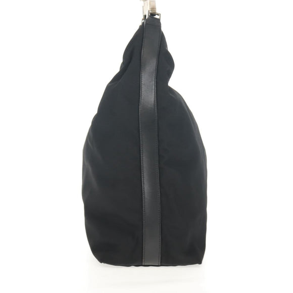 GUCCI Shoulder Bag Nylon Leather Black Silver 001 1955 Auth ep11539