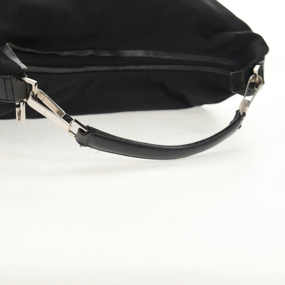 GUCCI Shoulder Bag Nylon Leather Black Silver 001 1955 Auth ep11539
