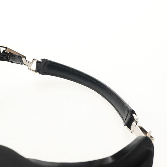 GUCCI Shoulder Bag Nylon Leather Black Silver 001 1955 Auth ep11539