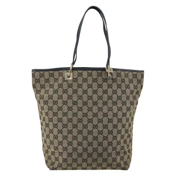 GUCCI GG Canvas Tote Bag Navy Gold 002 1098 3444 Auth ep11540
