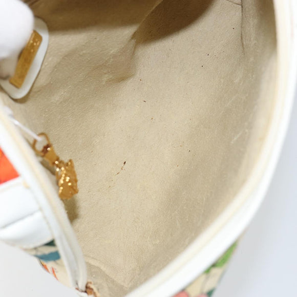 GUCCI Botanical Shoulder Bag Canvas Leather White Gold 007 115 1093 Auth ep11546