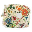GUCCI Botanical Shoulder Bag Canvas Leather White Gold 007 115 1093 Auth ep11546-1