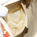 GUCCI Botanical Shoulder Bag Canvas Leather White Gold 007 115 1093 Auth ep11546-11