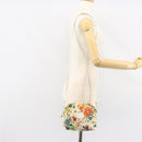 GUCCI Botanical Shoulder Bag Canvas Leather White Gold 007 115 1093 Auth ep11546-23