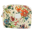 GUCCI Botanical Shoulder Bag Canvas Leather White Gold 007 115 1093 Auth ep11546-13