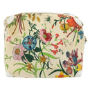 GUCCI Botanical Shoulder Bag Canvas Leather White Gold 007 115 1093 Auth ep11546-2