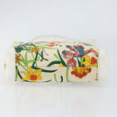 GUCCI Botanical Shoulder Bag Canvas Leather White Gold 007 115 1093 Auth ep11546-5