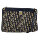 Christian Dior Trotter Canvas Shoulder Bag Navy Gold Auth ep11547-1