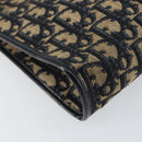 Christian Dior Trotter Canvas Shoulder Bag Navy Gold Auth ep11547-11